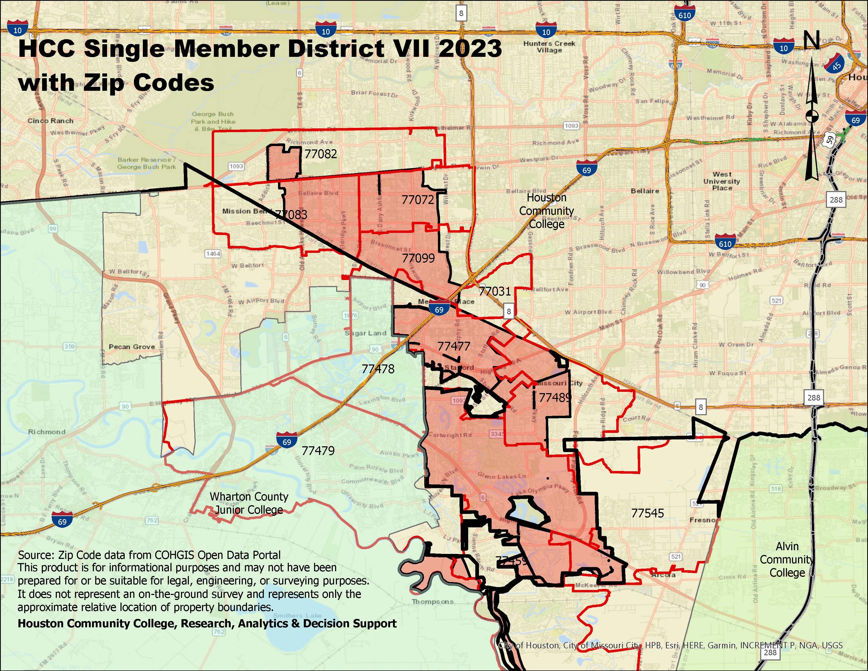 Single Member District VII with Zip Codes
